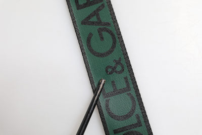 Dolce & Gabbana Grün Schwarz Polyester DG Logo Schnalle Gürtel