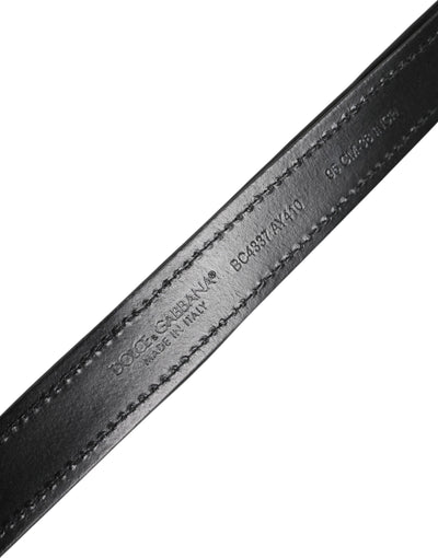 Dolce & Gabbana Schwarzer Gürtel mit Paillettenverzierung und Metallschnalle
