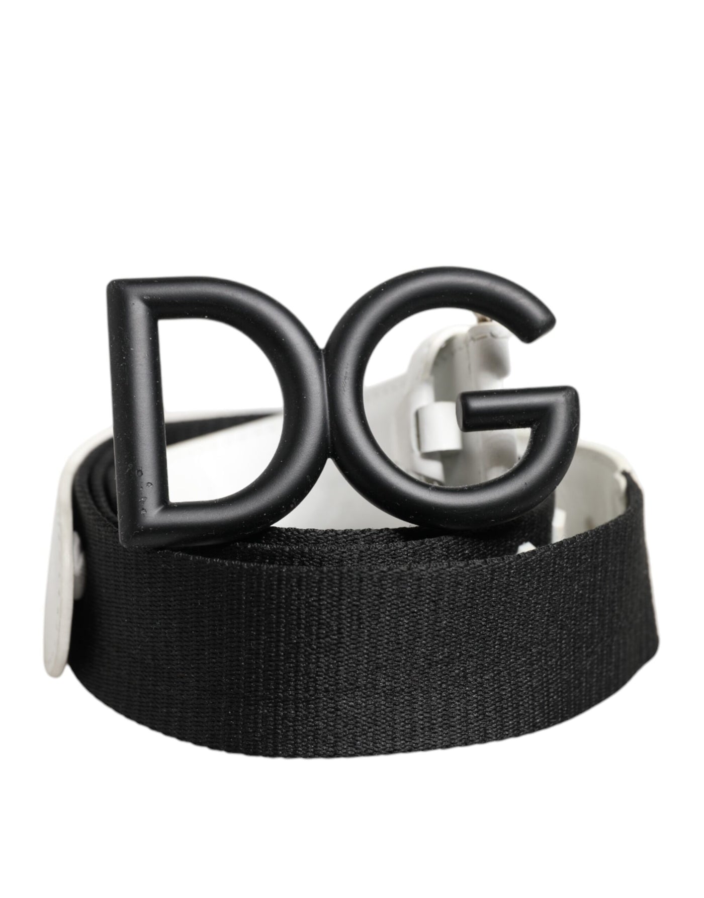 Dolce & Gabbana Schwarz Weiß Metall DG Logo Schnalle Gürtel