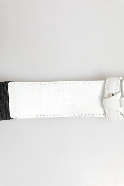 Dolce & Gabbana Schwarz Weiß Metall DG Logo Schnalle Gürtel