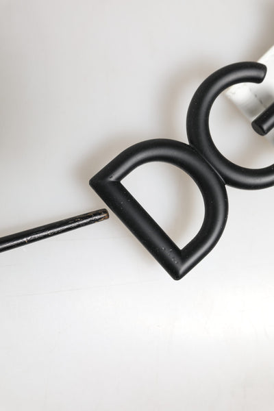 Dolce & Gabbana Schwarz Weiß Metall DG Logo Schnalle Gürtel