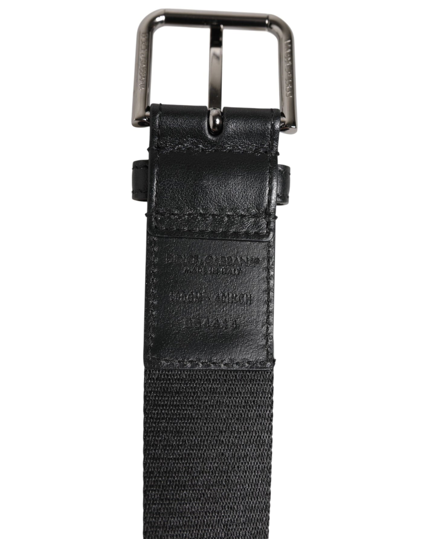 Dolce & Gabbana Blau Schwarz Polyester Metallschnalle Gürtel