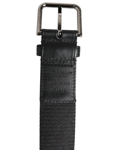 Dolce & Gabbana Blau Schwarz Polyester Metallschnalle Gürtel