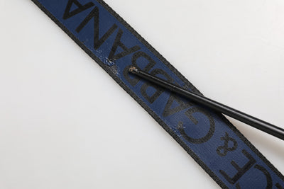 Dolce & Gabbana Blau Schwarz Polyester Metallschnalle Gürtel