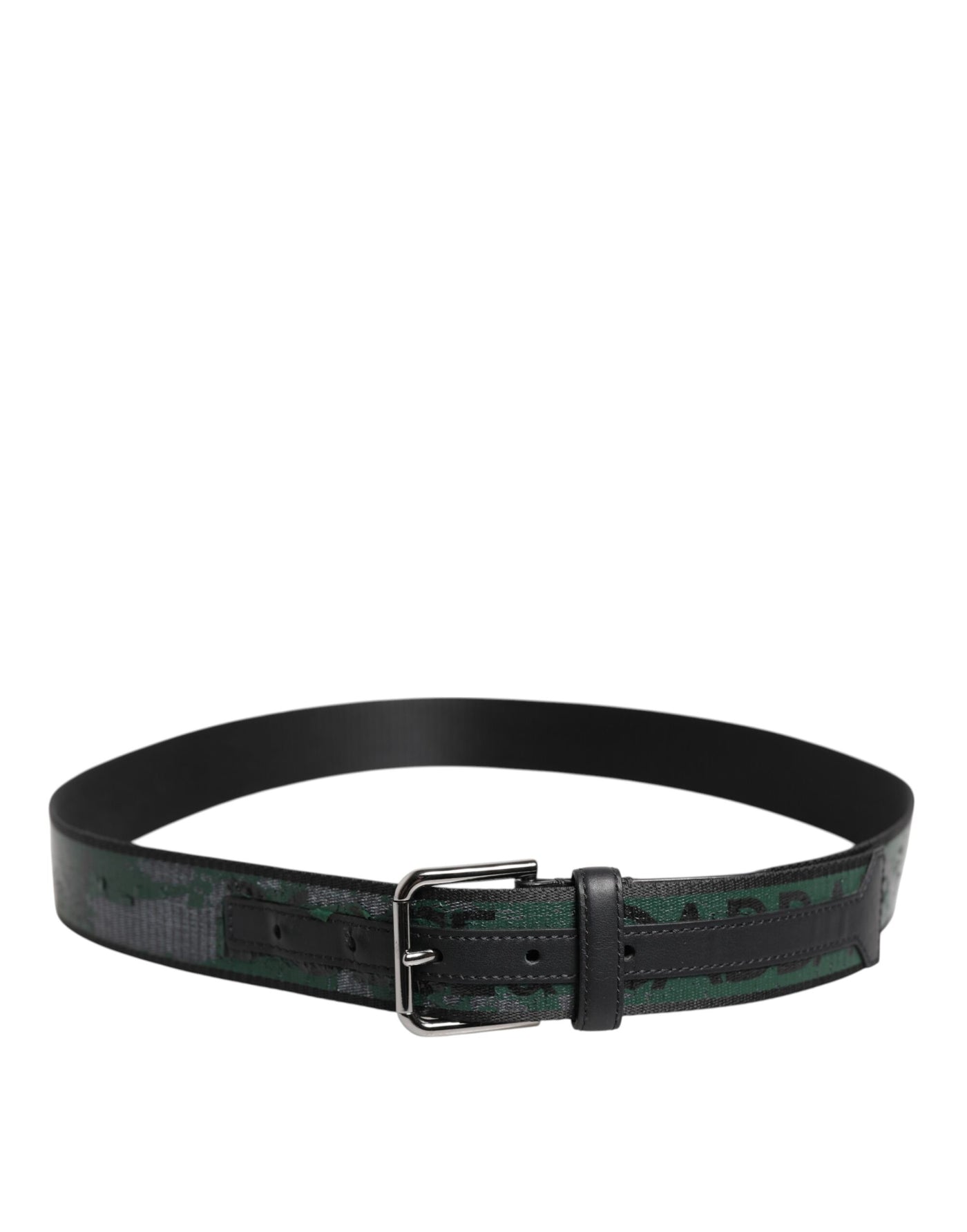 Dolce & Gabbana Grün Schwarz Polyester DG Logo Schnalle Gürtel