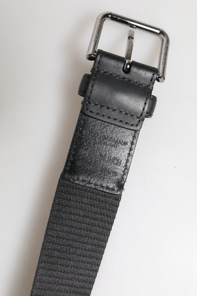 Dolce & Gabbana Grün Schwarz Polyester DG Logo Schnalle Gürtel