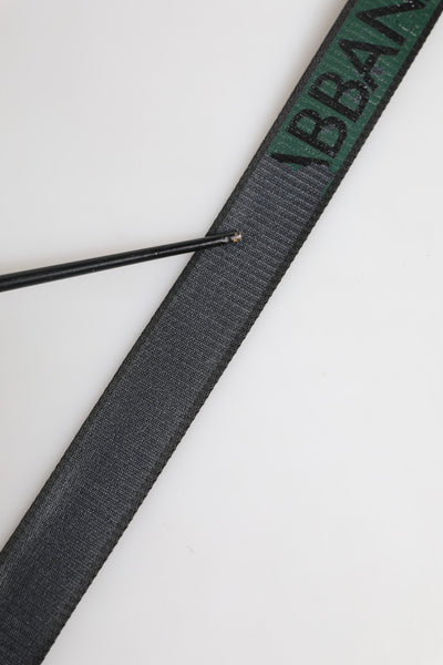 Dolce & Gabbana Grün Schwarz Polyester DG Logo Schnalle Gürtel