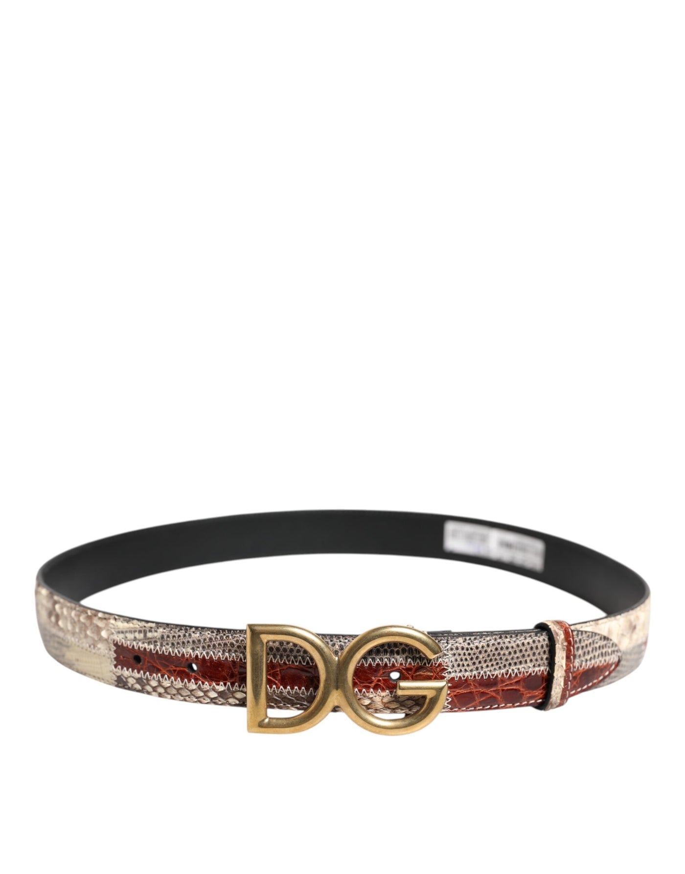 Dolce & Gabbana Multicolor Exotisches Leder DG Logo Schnalle Gürtel