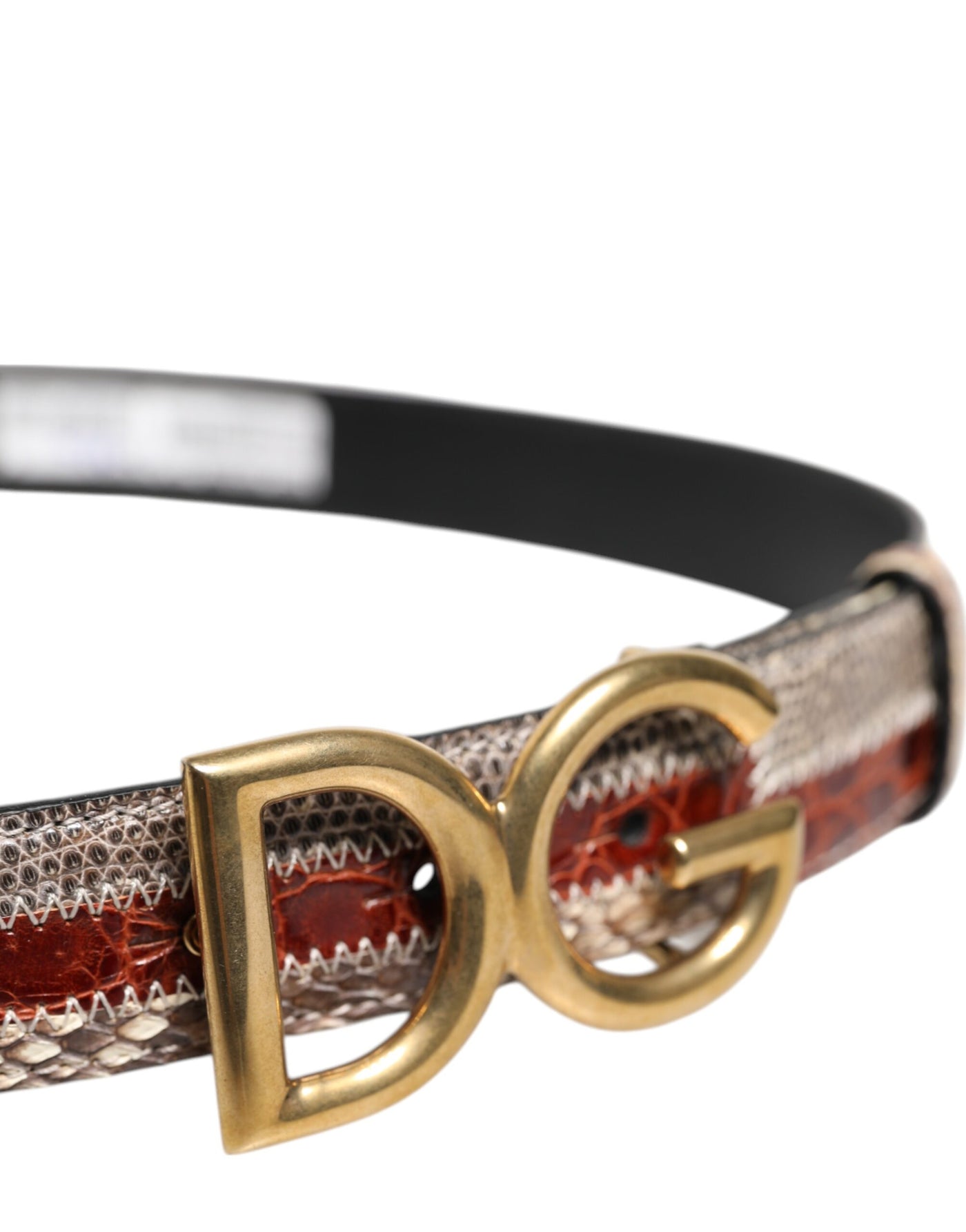 Dolce & Gabbana Multicolor Exotisches Leder DG Logo Schnalle Gürtel