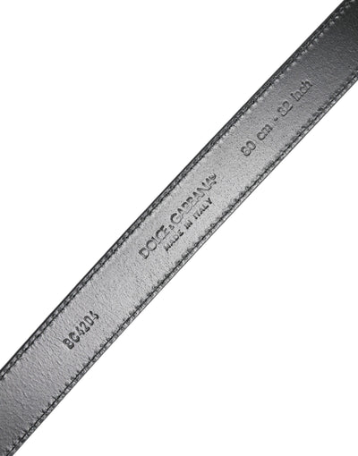 Dolce & Gabbana Blauer Leder-Klassiker Metall DG Logo Schnalle Gürtel