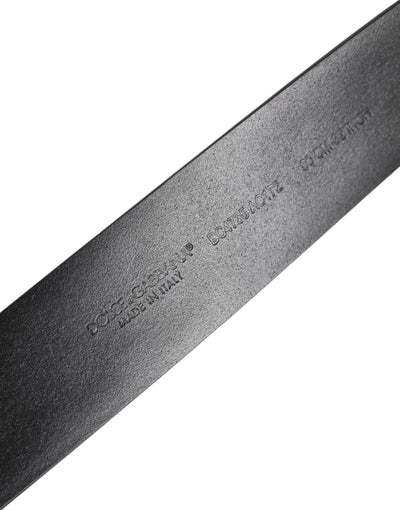 Dolce & Gabbana Schwarzer Leder Nietengürtel DG Metallschnalle