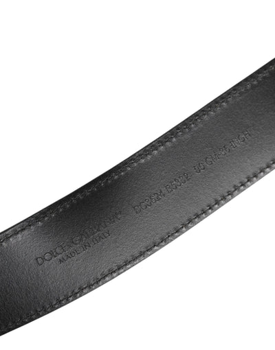Dolce & Gabbana Schwarzer Leder-Gürtel mit klassischer Metall-Logo-Schnalle