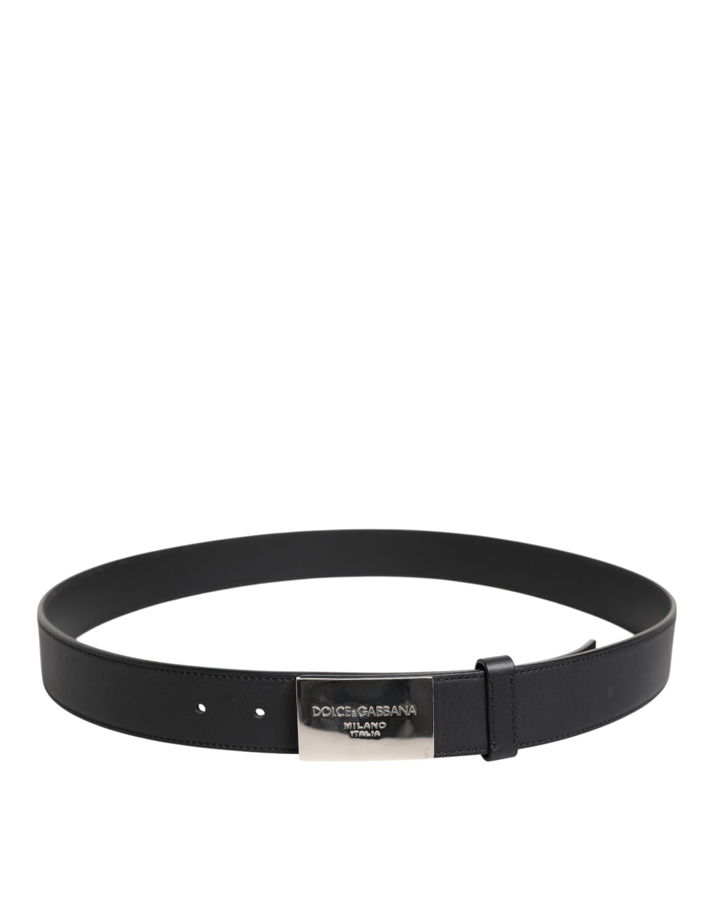 Dolce & Gabbana Schwarzer Leder-Gürtel mit Metall-Logo-Schnalle