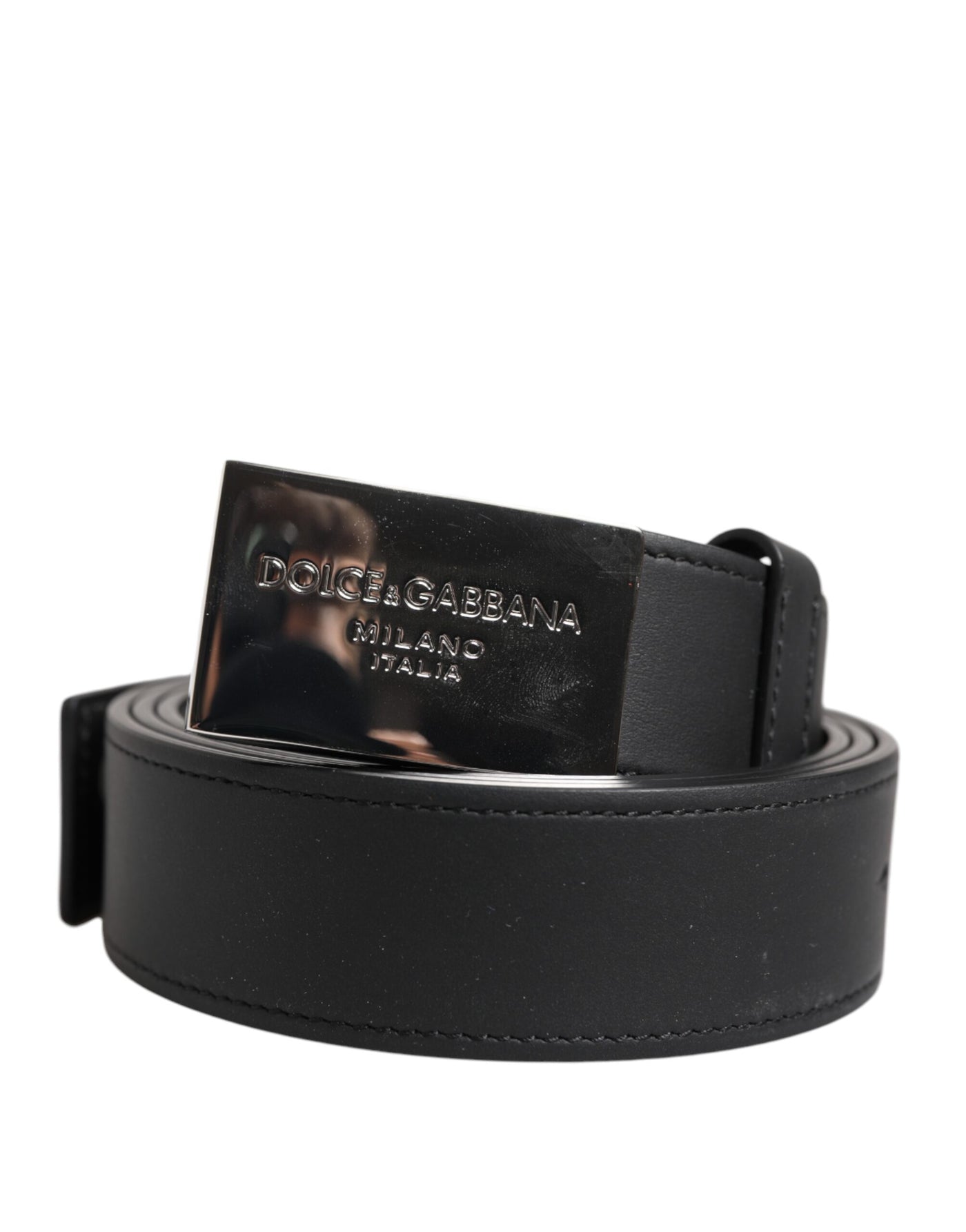 Dolce & Gabbana Schwarzer Leder-Gürtel mit klassischer Metall-Logo-Schnalle