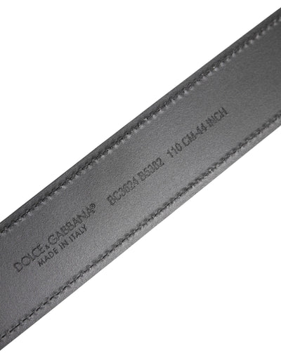 Dolce & Gabbana Schwarzer Leder-Gürtel mit klassischer Metall-Logo-Schnalle