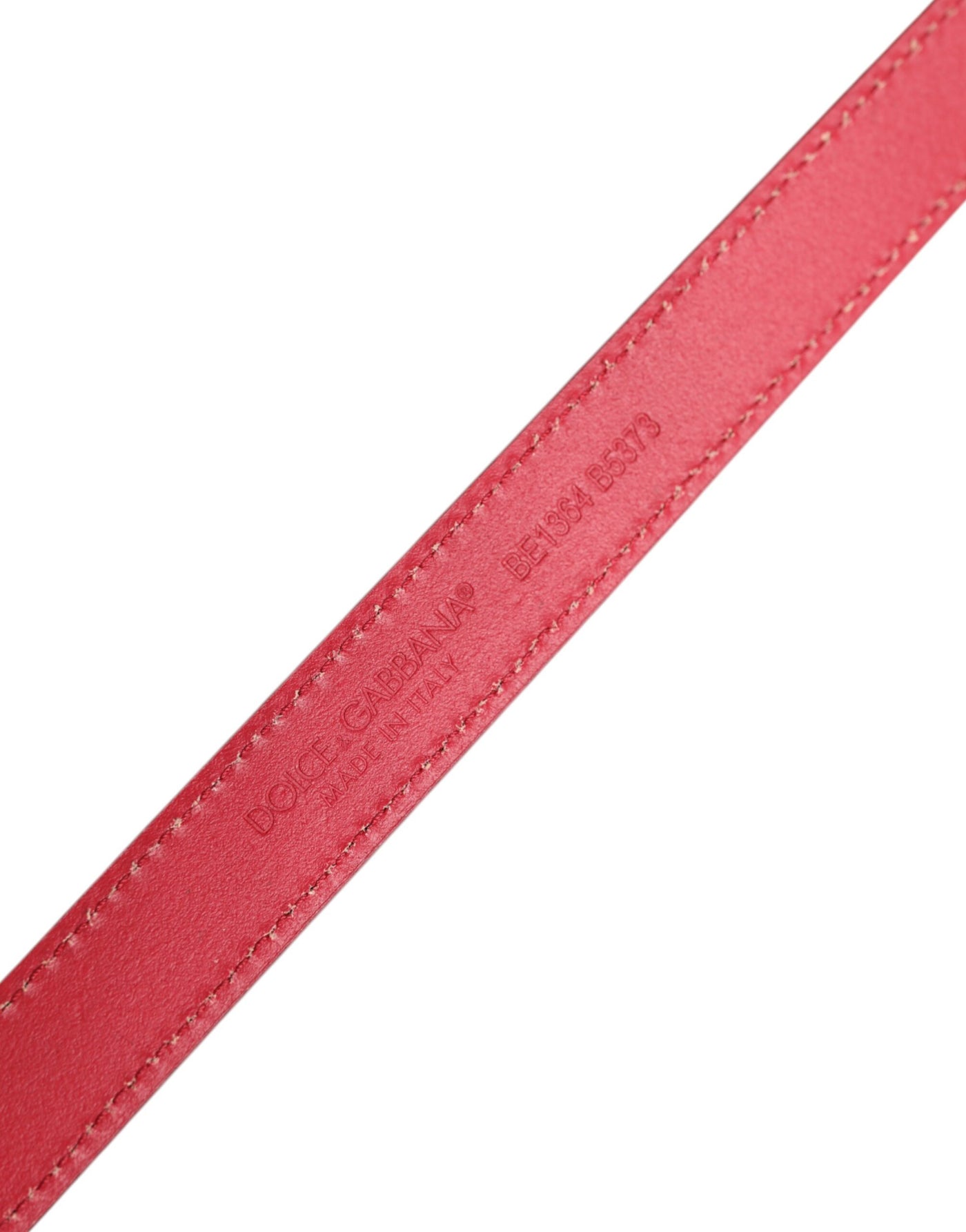 Dolce & Gabbana Roter Ledergürtel mit quadratischer Metallschnalle Cintura