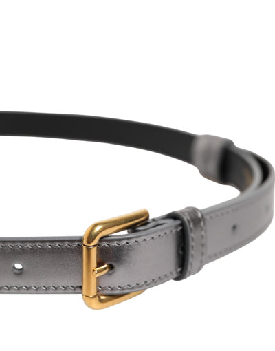 Dolce & Gabbana Silberne Logo-Gravur Metall Gürtelschnalle