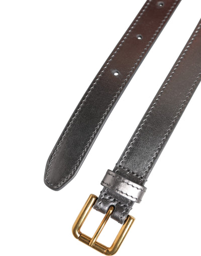Dolce & Gabbana Silberne Logo-Gravur Metall Gürtelschnalle