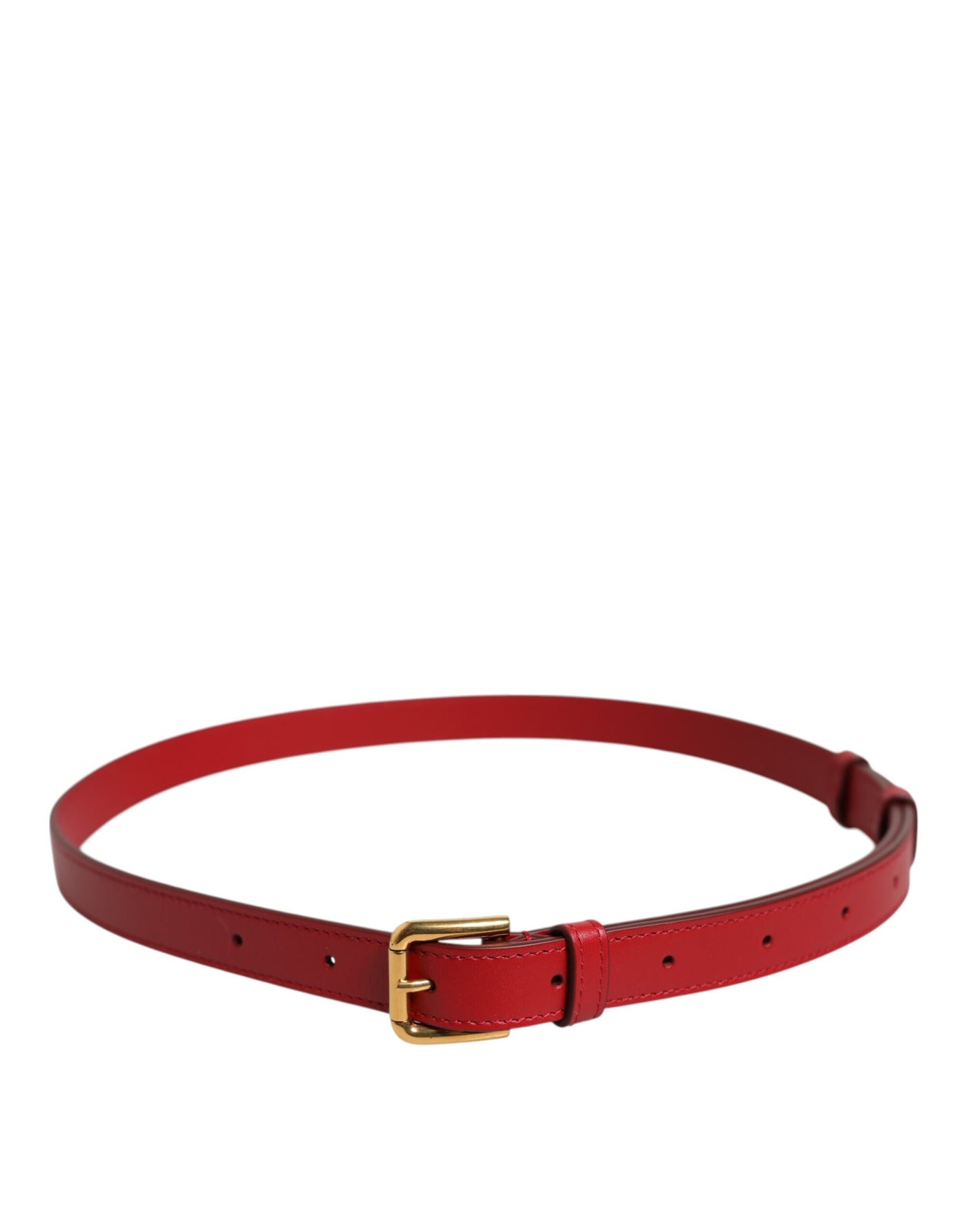 Dolce & Gabbana Roter Logo gravierter Metall-Gürtel mit Gürtelschnalle