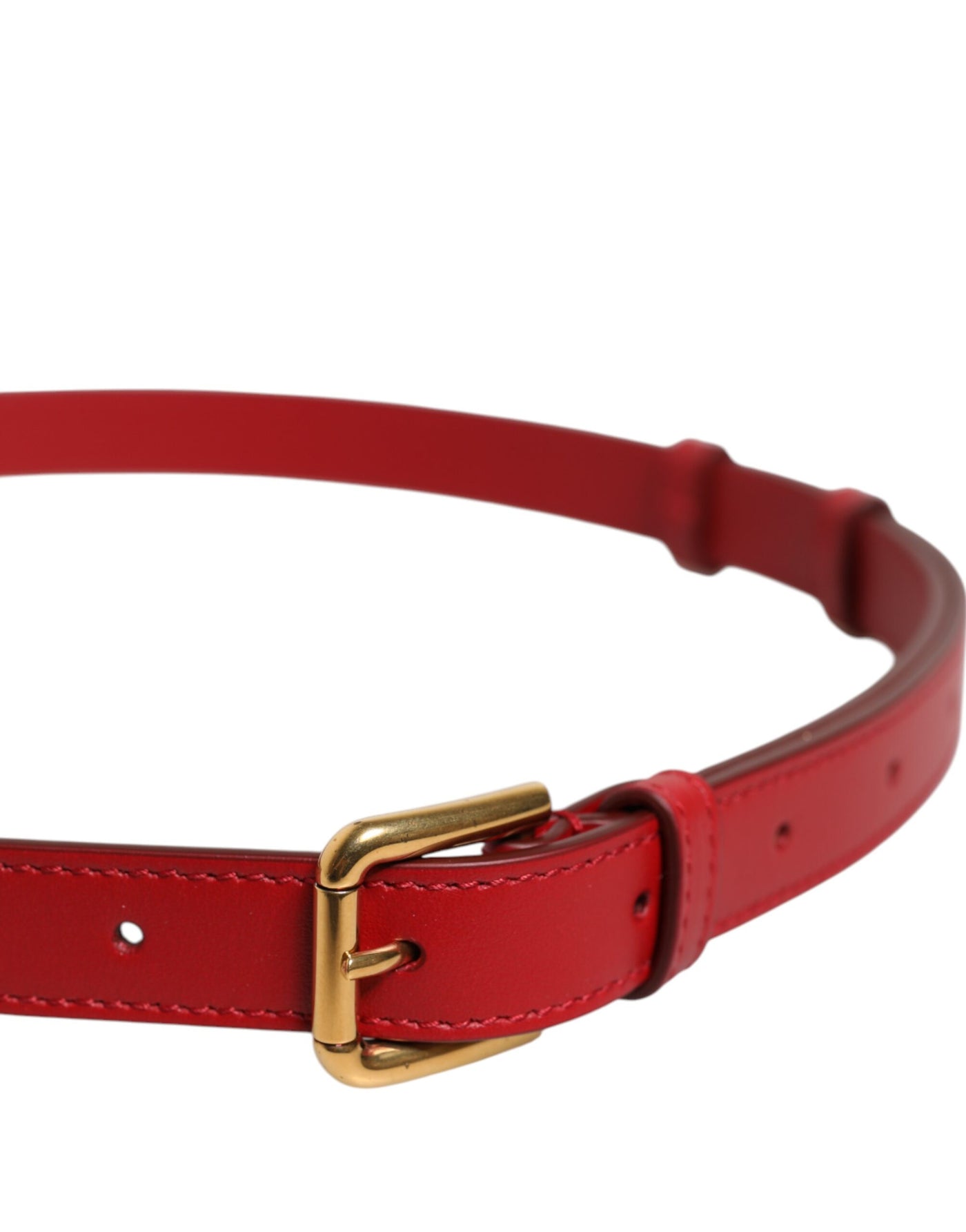 Dolce & Gabbana Roter Logo gravierter Metall-Gürtel mit Gürtelschnalle