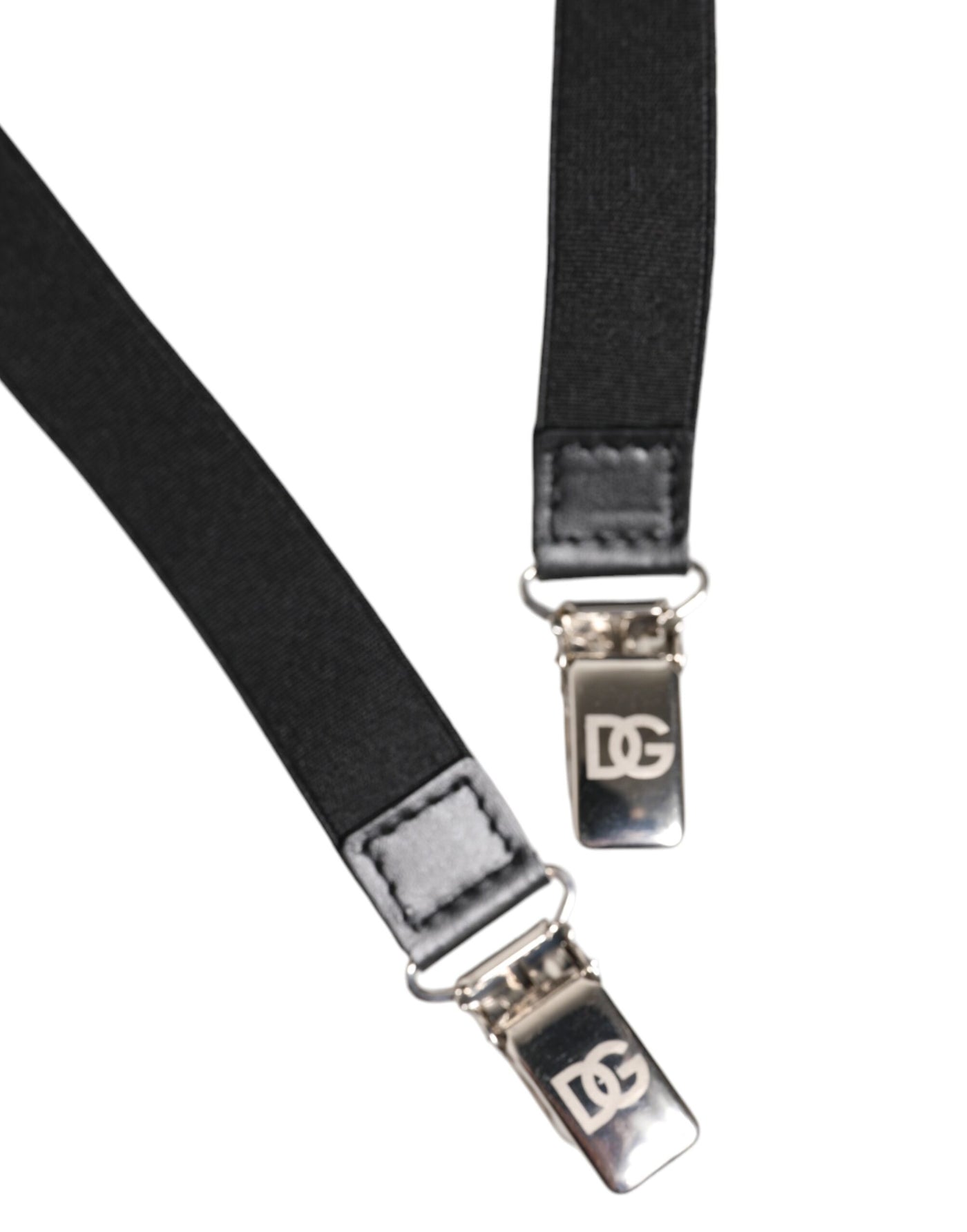 Dolce & Gabbana Schwarzer Leder-Logo-Gürtel mit breiter Taille und Hosenträger