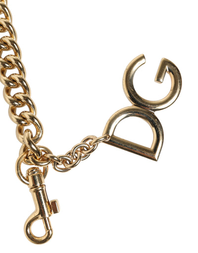 Dolce & Gabbana Braun Leopard Gold Messing Kette Accessoire Schulterriemen