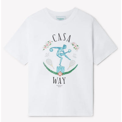 Casablanca T-Shirt aus weißer Baumwolle