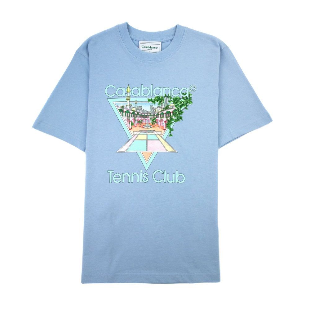 Casablanca T-Shirt aus blauer Baumwolle