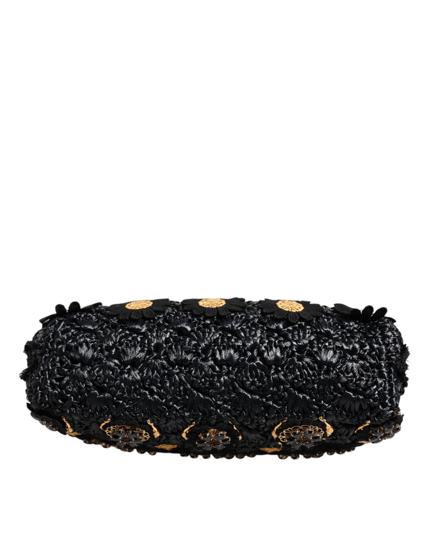 Dolce & Gabbana Schwarze Quaste Gold Barock Kristall Abendtasche