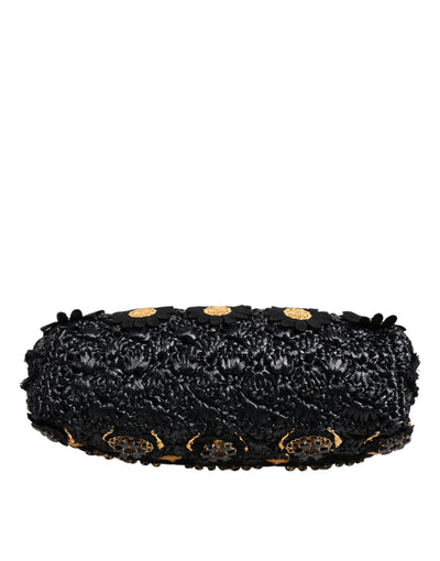 Dolce & Gabbana Schwarze Quaste Gold Barock Kristall Abendtasche