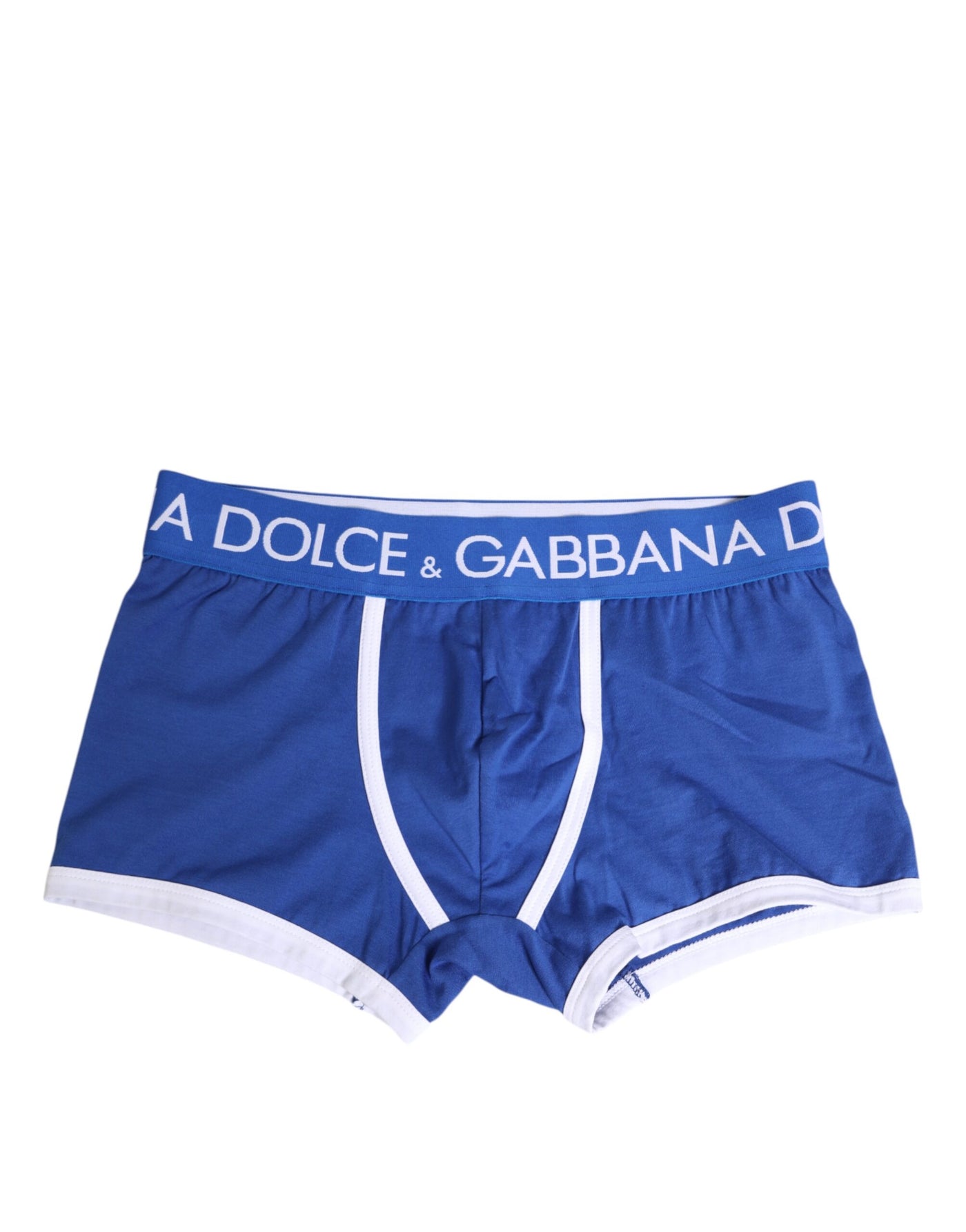 Dolce & Gabbana Blaue Cotton Stretch Regular Boxer Unterwäsche