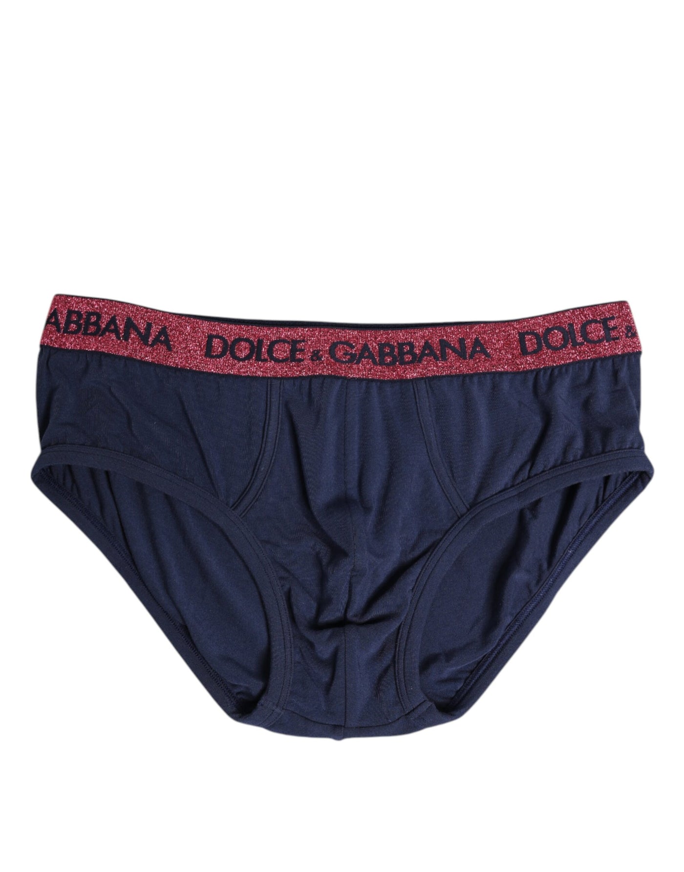 Dolce & Gabbana Blau Rot Logo Stretch Regular Slip Unterwäsche