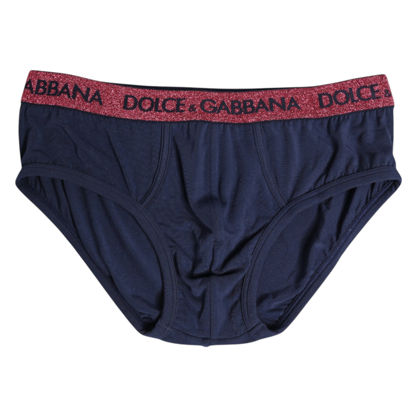 Dolce & Gabbana Blau Rot Logo Stretch Regular Slip Unterwäsche