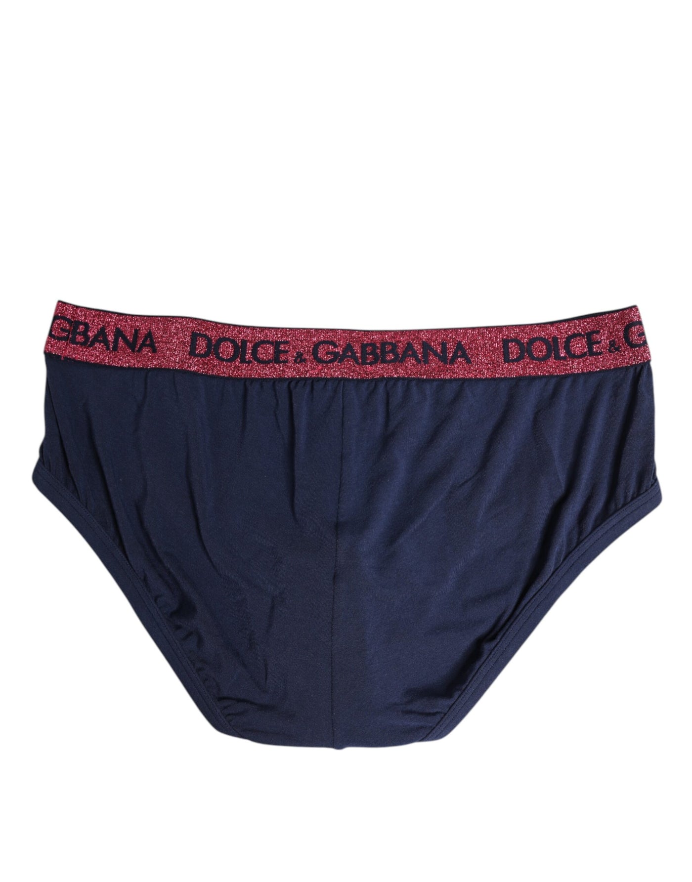 Dolce & Gabbana Blau Rot Logo Stretch Regular Slip Unterwäsche