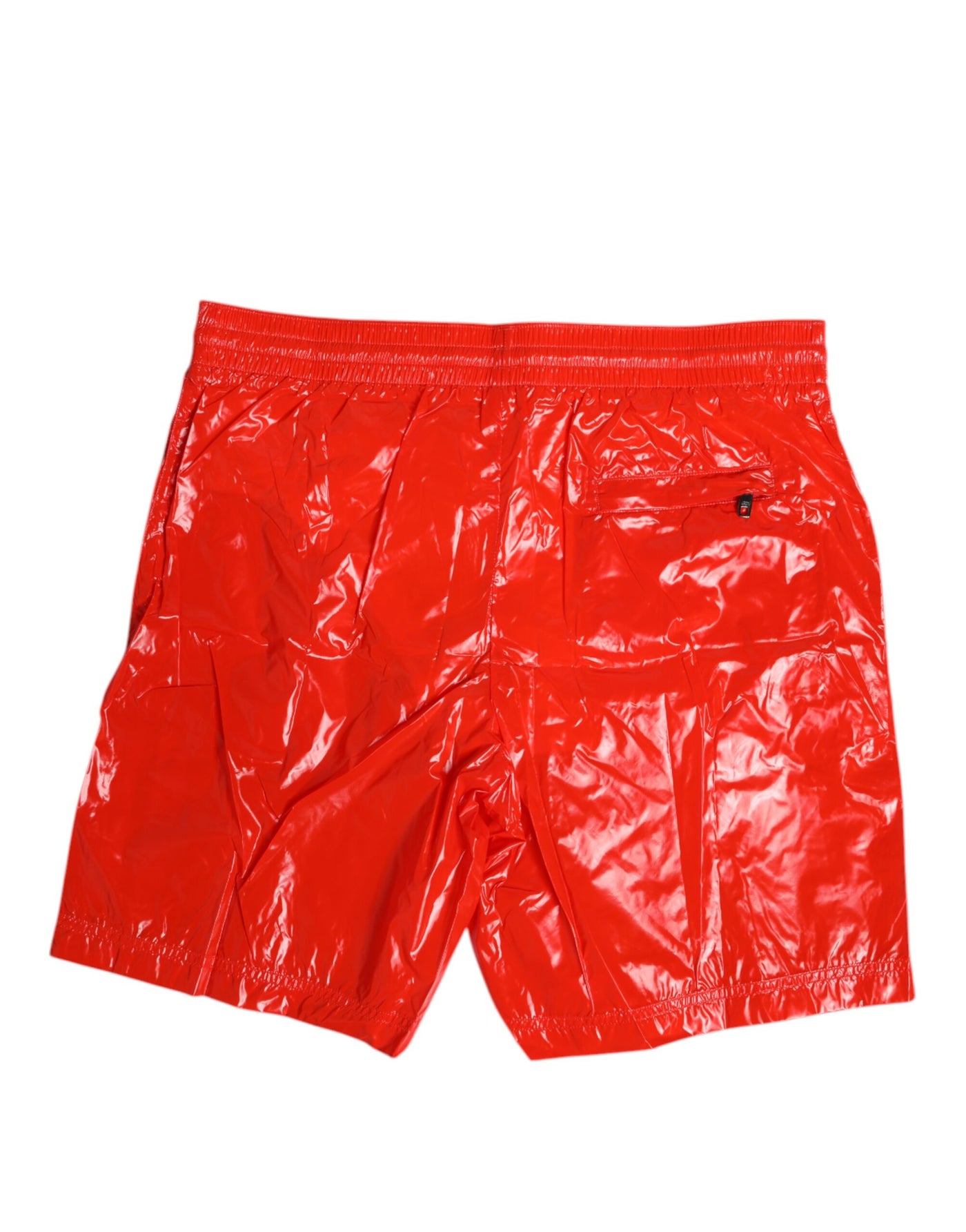Dolce & Gabbana Rotes Nylon Kordelzug Beachwear Shorts Bademode
