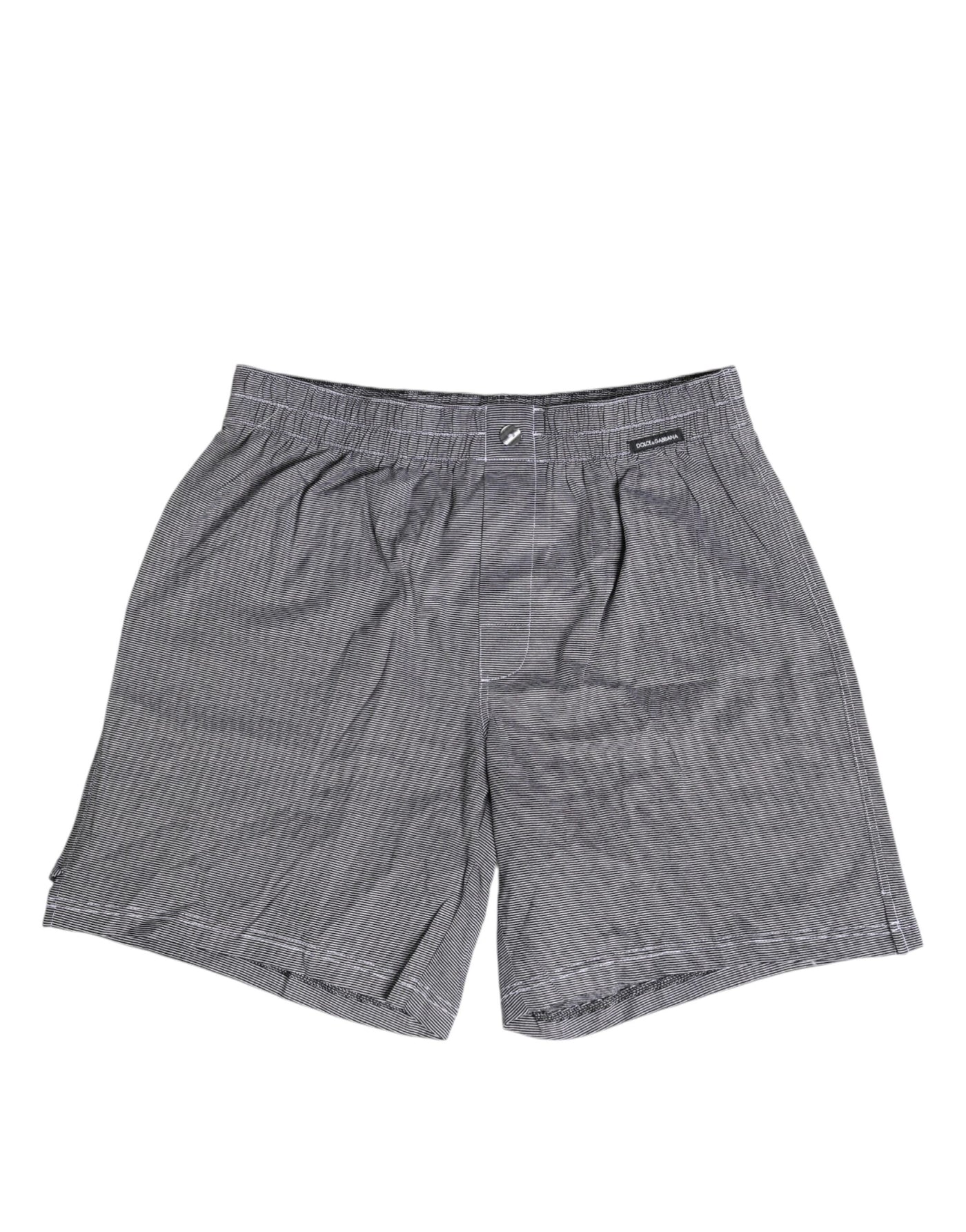 Dolce & Gabbana Graue gestreifte Baumwoll-Boxer-Unterwäsche Regular