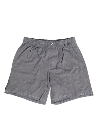 Dolce & Gabbana Graue gestreifte Baumwoll-Boxer-Unterwäsche Regular