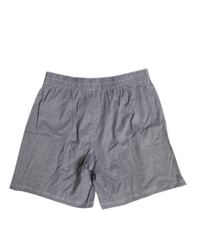 Dolce & Gabbana Graue gestreifte Baumwoll-Boxer-Unterwäsche Regular
