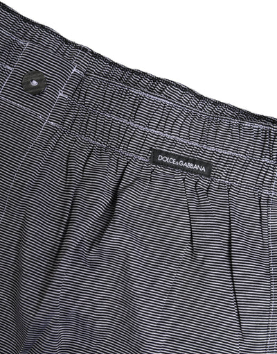 Dolce & Gabbana Graue gestreifte Baumwoll-Boxer-Unterwäsche Regular