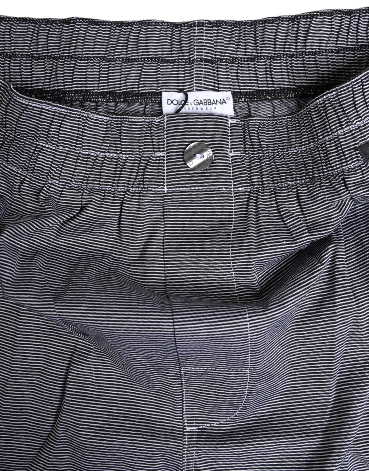 Dolce & Gabbana Graue gestreifte Baumwoll-Boxer-Unterwäsche Regular