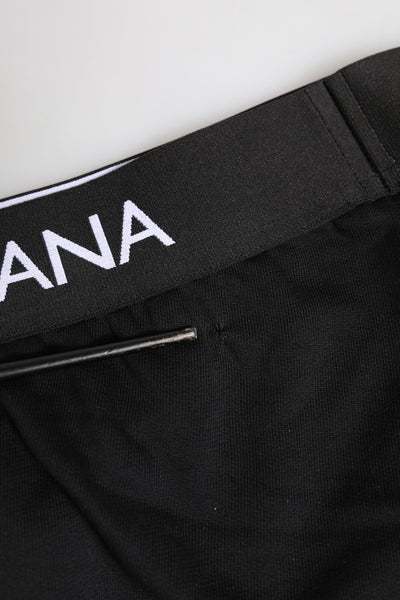 Dolce & Gabbana Schwarzer Cotton Stretch Regular Slip Unterwäsche