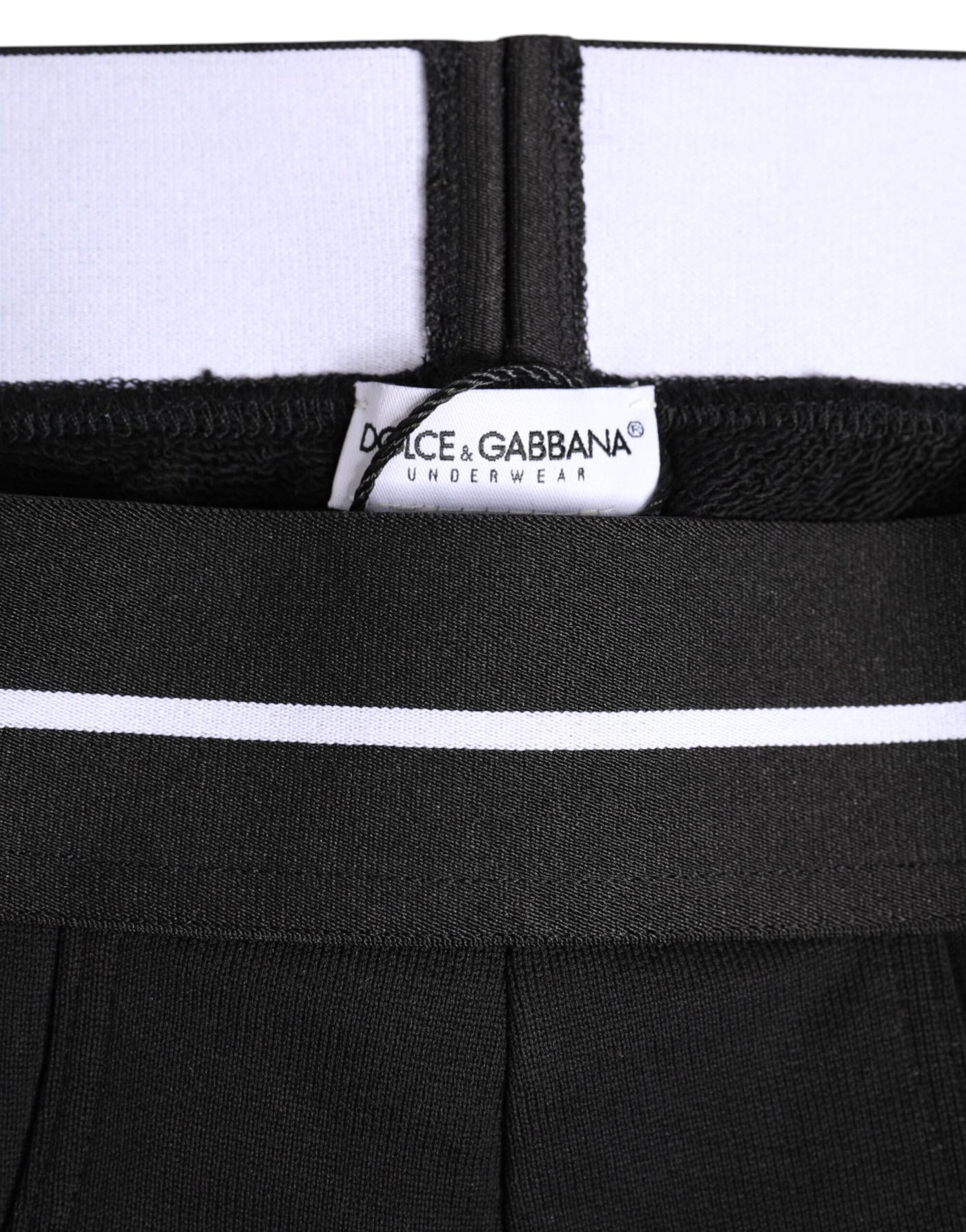 Dolce & Gabbana Schwarzer Cotton Stretch Regular Slip Unterwäsche