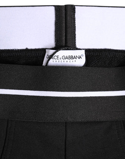 Dolce & Gabbana Schwarzer Cotton Stretch Regular Slip Unterwäsche
