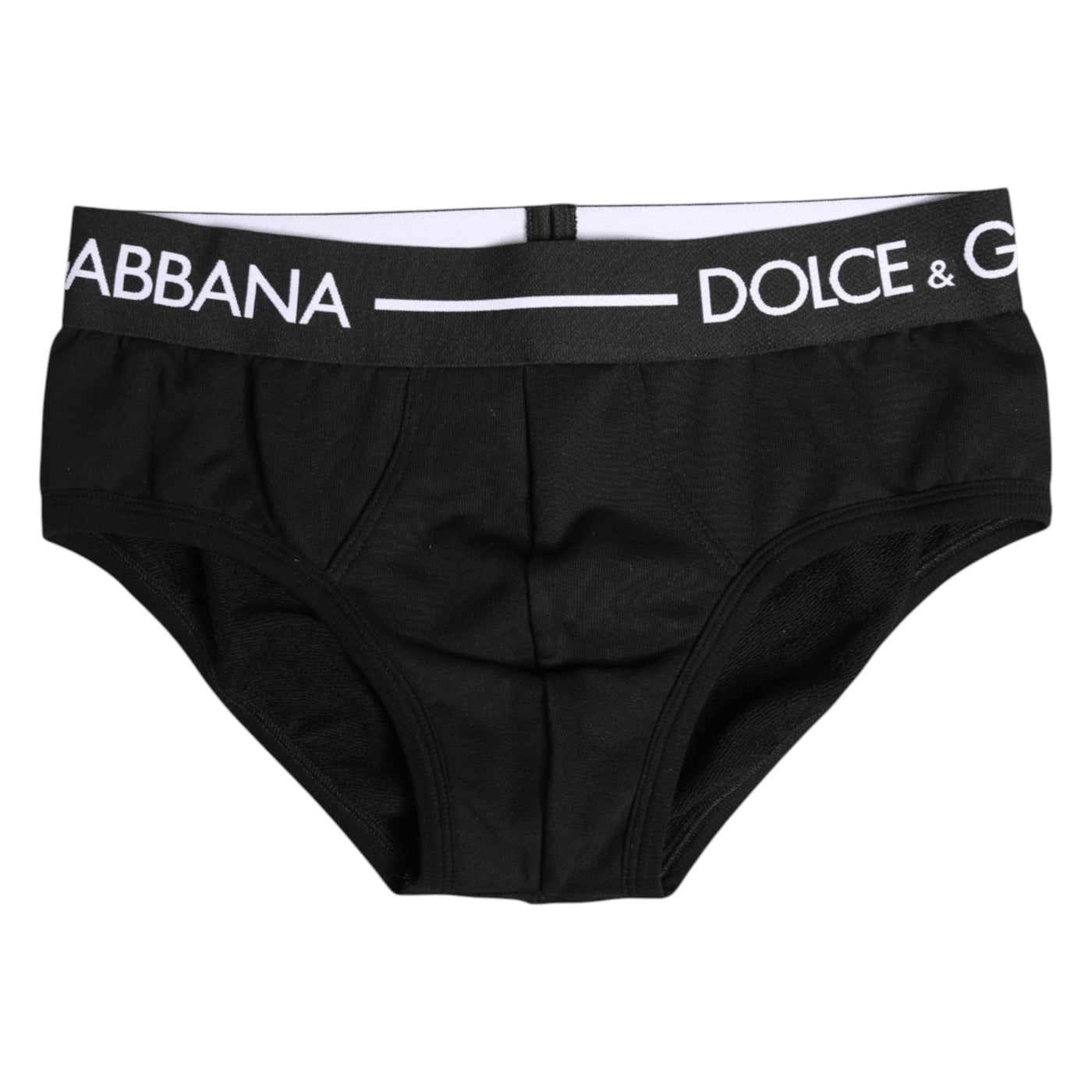 Dolce & Gabbana Schwarzer Cotton Stretch Regular Slip Unterwäsche