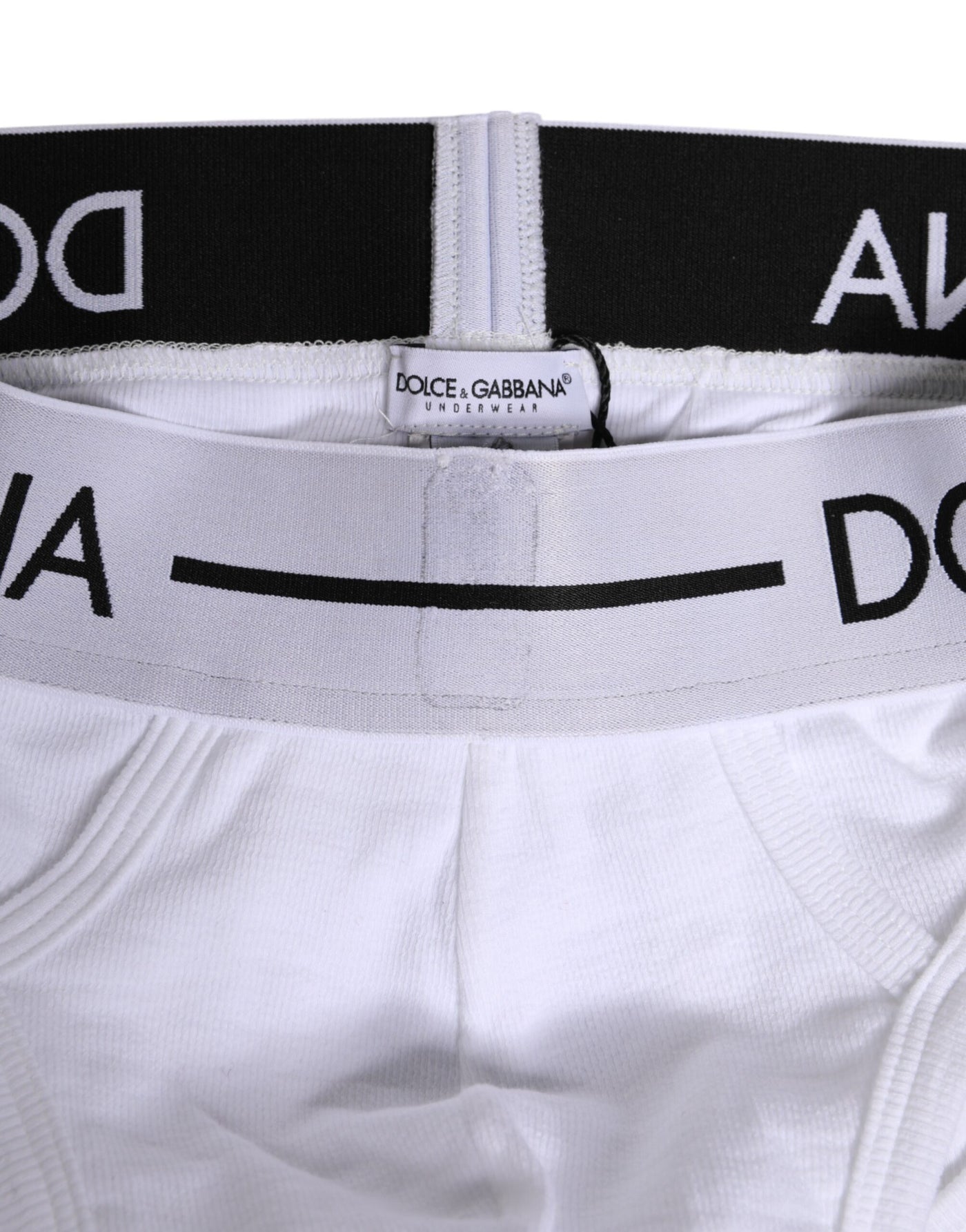 Dolce & Gabbana Weißer Baumwoll-Stretch-Slip Regular Unterwäsche