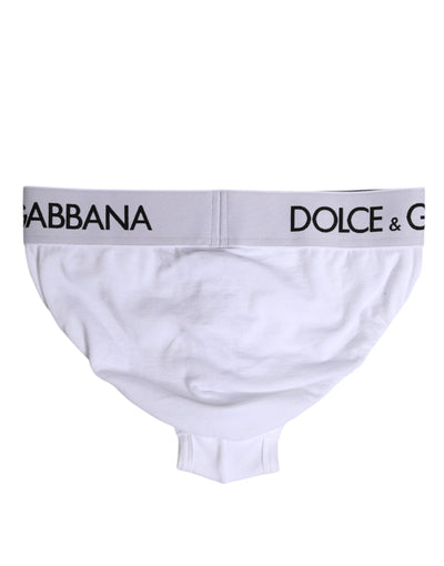 Dolce & Gabbana Weißer Baumwoll-Stretch-Slip Regular Unterwäsche