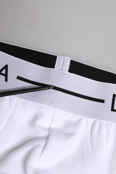 Dolce & Gabbana Weißer Baumwoll-Stretch-Slip Regular Unterwäsche