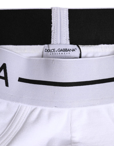 Dolce & Gabbana Weißer Baumwoll-Stretch-Slip Regular Unterwäsche