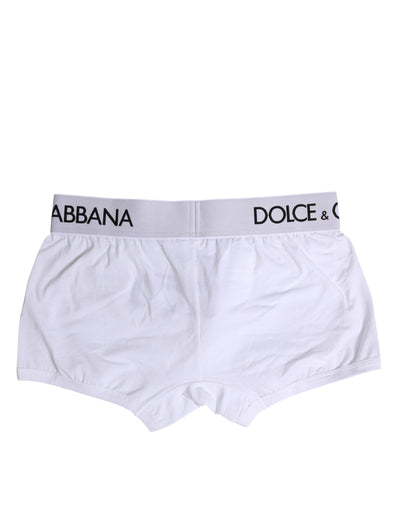 Dolce & Gabbana Weiße Cotton Stretch Regular Boxer Unterwäsche
