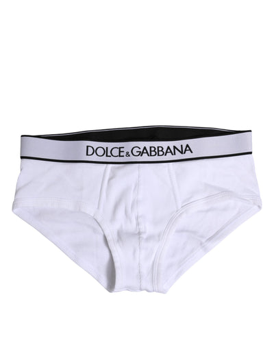 Dolce & Gabbana Weißer Baumwoll-Stretch-Slip Regular Unterwäsche